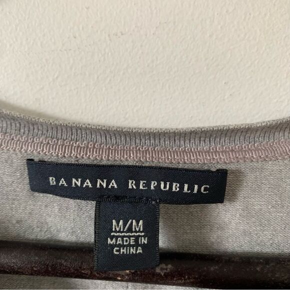 Banana Republic Grey Silk Blend Pearlized Button Cardigan Sweater - Picture 3 of 6